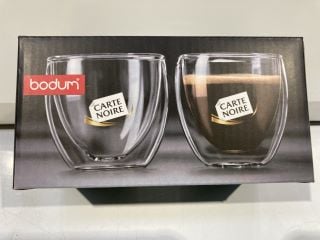 4X BODUM 2 PCS GLASS DOUBLE WALL EXTRA SMALL 0.08 / 2.5 OZ