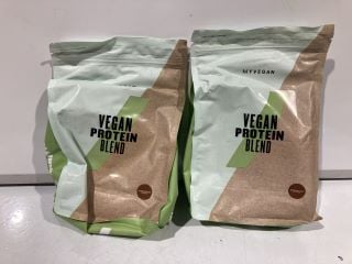 BOX OF PROTEIN BLENDS INCLUDING VEGAN PROTEIN BLEND CHOCOLATE FLAVOUR (BEST BEFORE 09/2025)