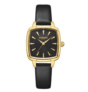 GAMAGES OF LONDON LADIES ELOQUENT DIAMOND IN GOLD BLACK RRP £605 (SKU:GAW421)