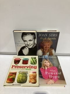 BOX OF ITEMS TO INCLUDE JOAN SIMS HIGH SPIRITS, A CHARMED LIFE