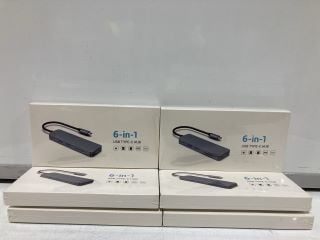 BOX OF 6 IN 1 USB TYPE C HUB