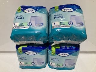 BOX OF 4X TENA PROSKIN PANTS SIZE L