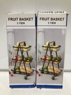 BOX OF 3X 3 TIER FRUIT BASKETS