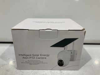 BOX OF ITEMS TO INCLUDE INTELLIGENT SOLAR ENERGY ALERT PTZ CAMERA