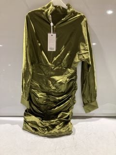 BOX OF ASSORTED ITEMS TO INCLUDE FOREVER UNIQUE LONDON LADIES GREEN DRESS SIZE UK 10 RRP £100