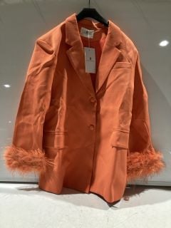 BOX OF ASSORTED ITEMS TO INCLUDE FOREVER UNIQUE ORANGE BLOUSE SIZE UK 14 RRP £100