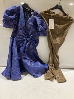 BOX OF ASSORTED ITEMS TO INCLUDE FOREVER UNIQUE DRESS MEDIUM BLUE SIZE UK 6 RRP £125