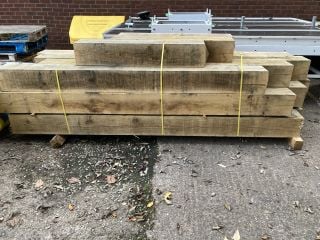 QTY 15 WOOD SLEEPERS VARIOUS SIZES