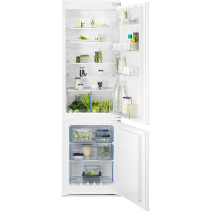 ZANUSSI SERIES 40 177CM HIGH 70/30 INTEGRATED FRIDGE FREEZER WITH SLIDING DOOR FIXING KIT MODEL: ZNFN18ES3 RRP: £649(IN PACKAGING)