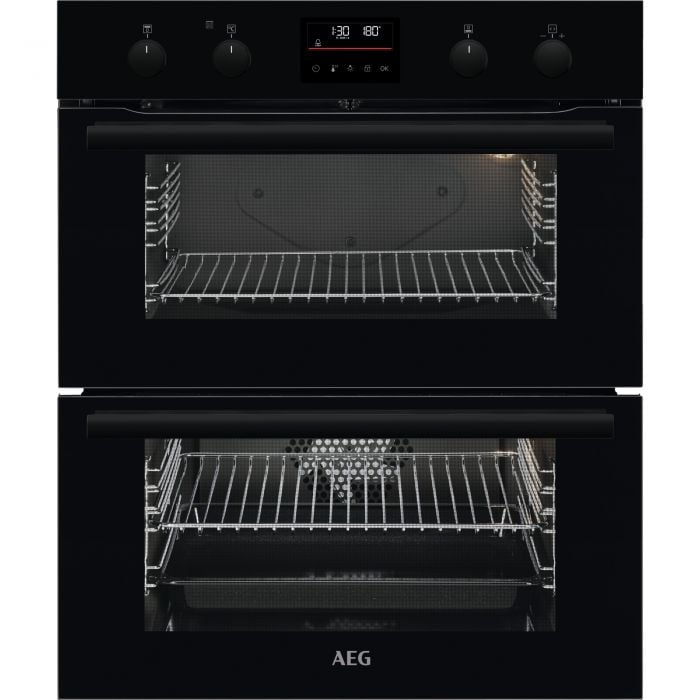 AEG 6000 SERIES BUILT UNDER ELECTRIC DOUBLE OVEN - BLACK MODEL: DUB535060B RRP: £589 (IN PACKAGING)