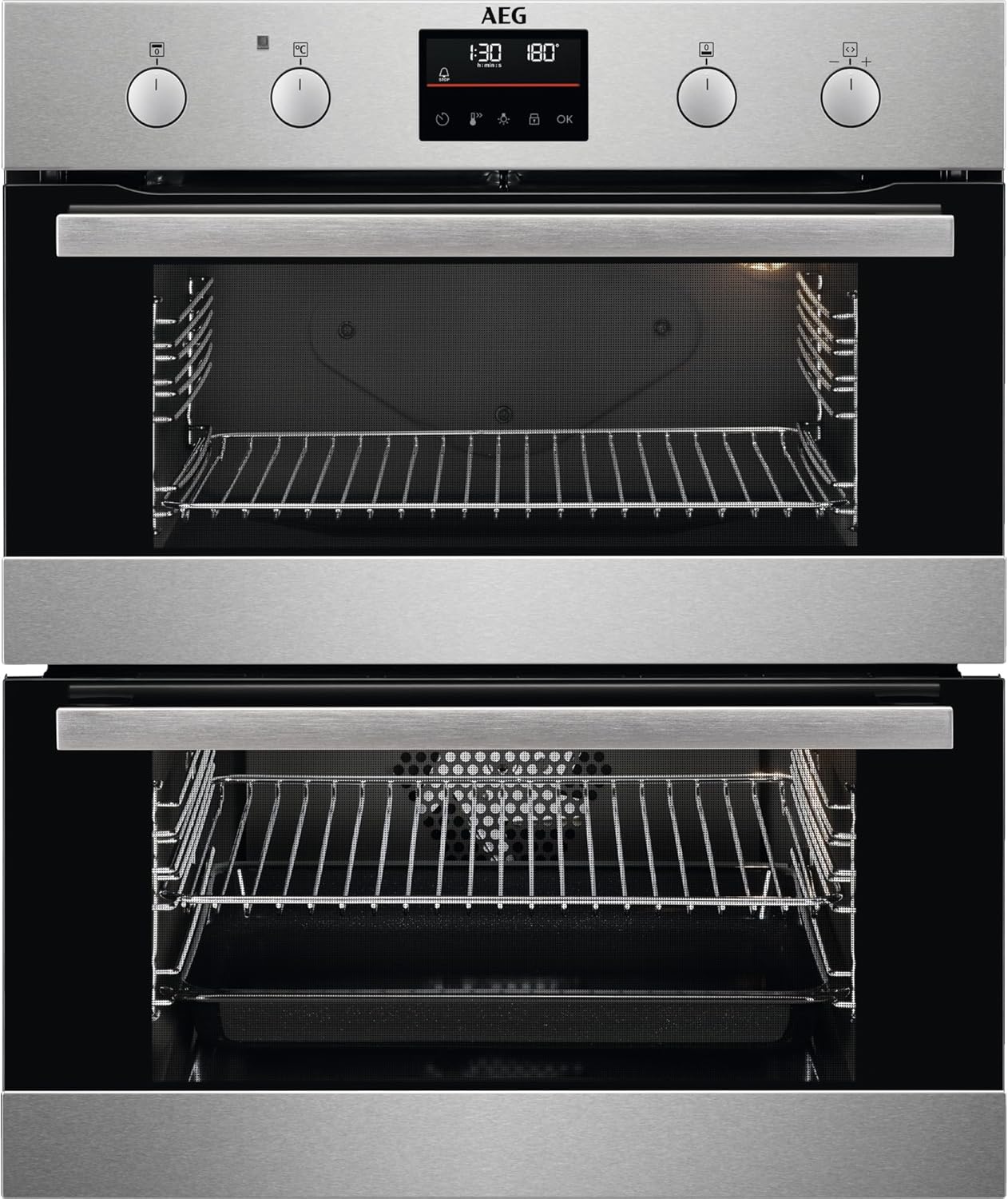 AEG 6000 SERIES BUILT UNDER ELECTRIC DOUBLE OVEN - STAINLESS STEEL MODEL: DUB535060M RRP: £589 (IN PACKAGING)