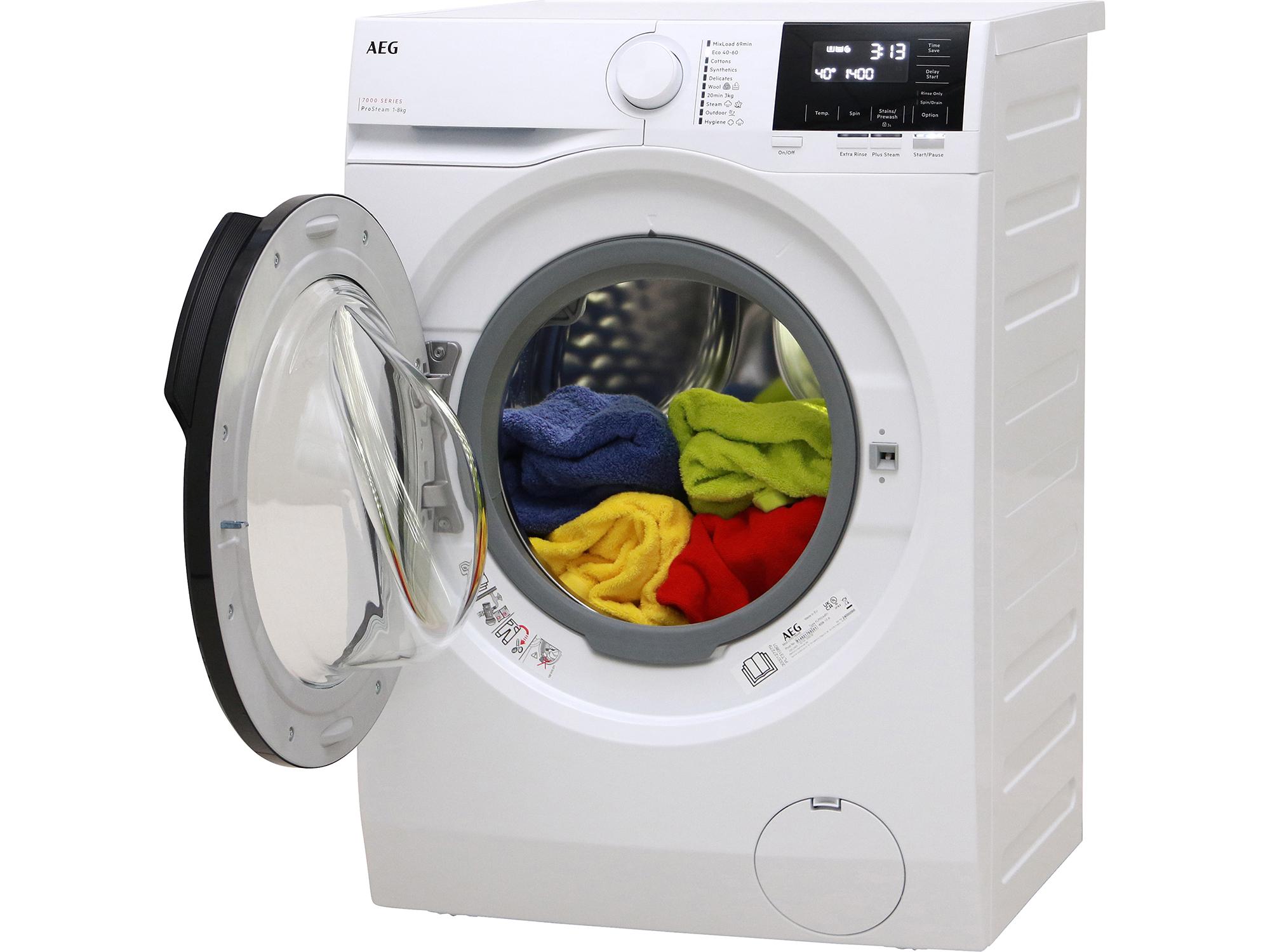 AEG 7000 PROSTEAM® 8 KG WASHING MACHINE MODEL: LFR71844B RRP: £669(IN PACKAGING)