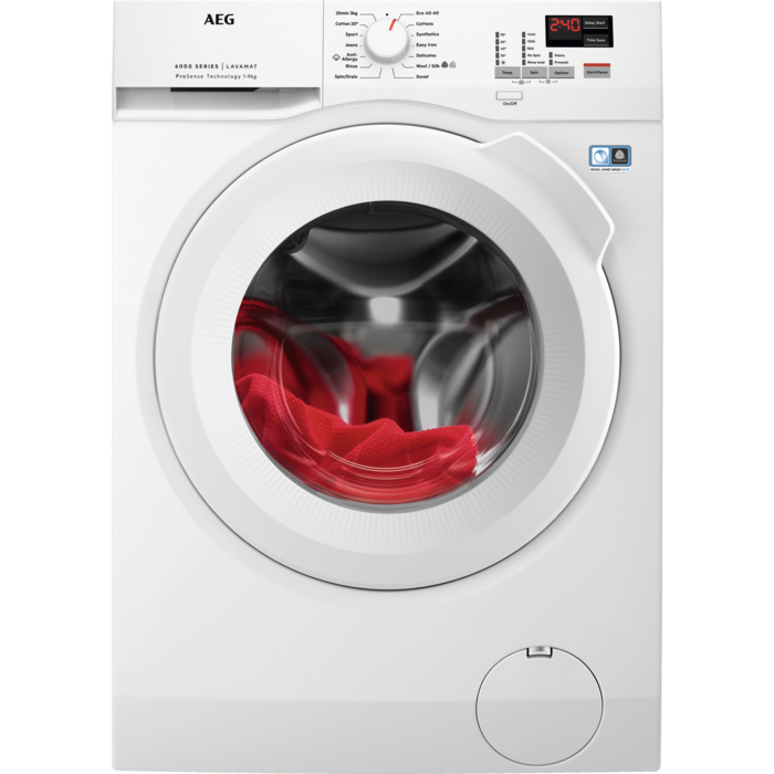 AEG PROSENSE® TECHNOLOGY 9KG WASHING MACHINE WITH 1400 RPM - WHITE  MODEL: L6FBK941B RRP: £449 (POWERS ON)