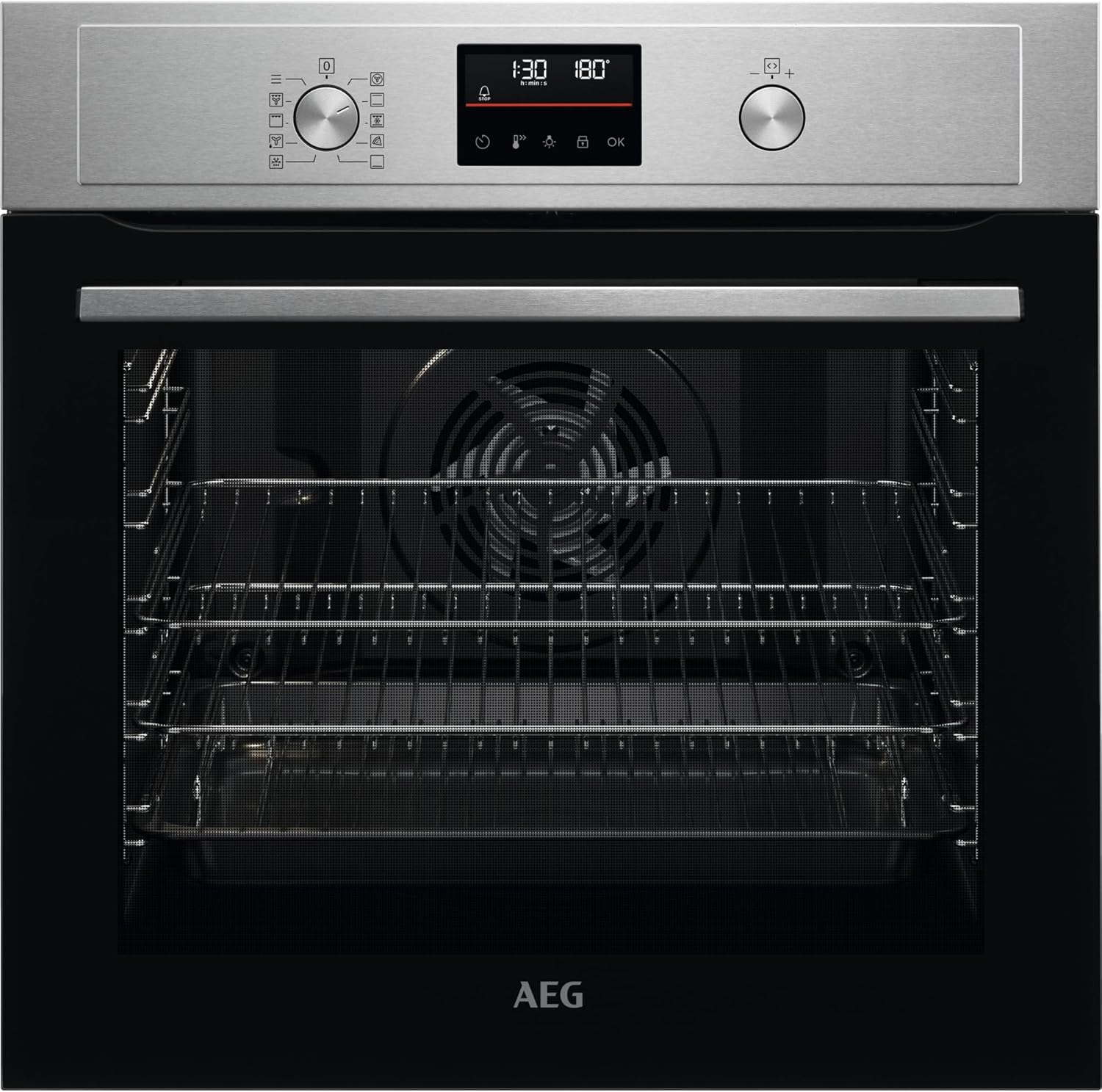 AEG 6000 SERIES BUILT IN ELECTRIC SINGLE OVEN AND PYROLYTIC CLEANING - STAINLESS STEEL MODEL: BPX535061M RRP: £499 (IN PACKAGING)