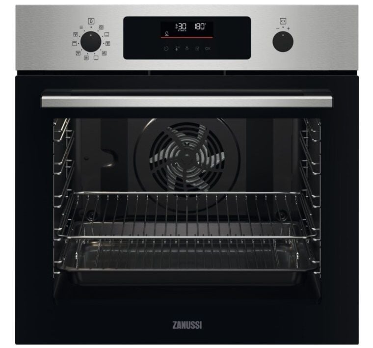 ZANUSSI SERIES 60 SELF CLEAN ELECTRIC PYROLYTIC OVEN - STAINLESS STEEL & BLACK MODEL: ZOPNX6XN RRP: £449 (IN PACKAGING)