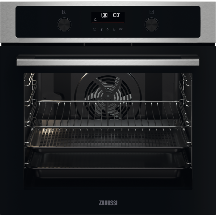 ZANUSSI SERIES 60 ELECTRIC SELF-CLEANING SINGLE OVEN WITH AIR FRY FUNCTION - STAINLESS STEEL MODEL: ZOPNA7XN RRP: £459(IN PACKAGING)