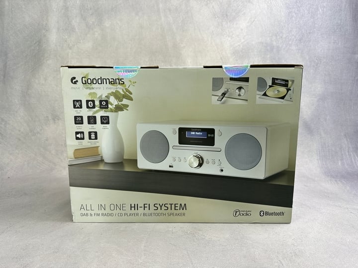 Goodmans DAB And Blutooth All In One HI-FI System Boxed (VAT ONLY PAYABLE ON BUYERS PREMIUM)