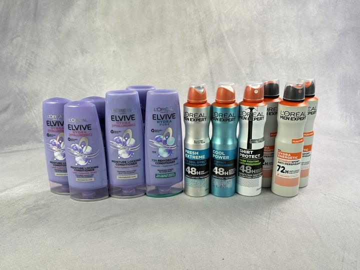 L'oreal Various Shampoos 3x 300ml 3x 200ml And 6x L'oreal Men Expert Anti-Perspirant Sprays 250ml (VAT ONLY PAYABLE ON BUYERS PREMIUM) (JAAP103/90/91)