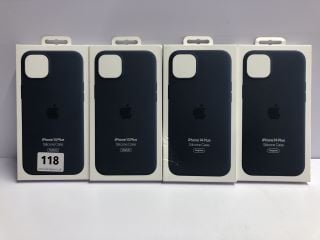 4 X APPLE IPHONE 14 PLUS SILICONE CASES (SEALED) - TOTAL RRP.£196