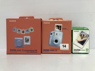 FUJIFILM INSTAX MINI 12 PASTEL BLUE INSTANT CAMERA - RRP.£74 + FUJIFILM INSTAX MINI 12 ACCESSORY KIT + FUJIFILM INSTAX MINI INSTANT FILM