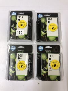 4 X HP 305 PRINTER INK CARTRIDGES ( BLACK INK &TRI-COLOUR PACK) - RRP.£80