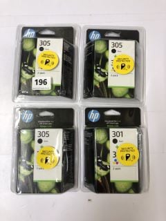 4 X HP 305 PRINTER INK CARTRIDGES ( BLACK INK &TRI-COLOUR PACK) - RRP.£80