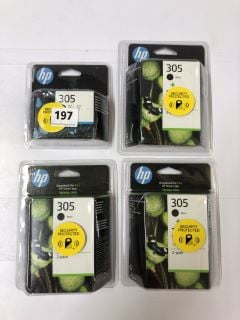 3 X HP 305 PRINTER INK CARTRIDGES ( BLACK INK &TRI-COLOUR PACK) & 1 X HP 305 TRI-COLOUR INK CARTRIDGE