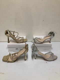 QUIZ CLOTHING GOLD SHOES - SIZE 6 & QUIZ CLOTHING SILVER SHOES - SIZE 6