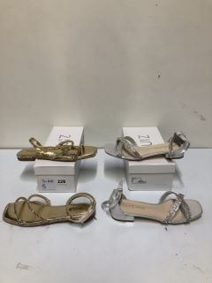 QUIZ CLOTHING SILVER SHOES - SIZE 6 & QUIZ CLOTHING GOLD SHOES - SIZE 5