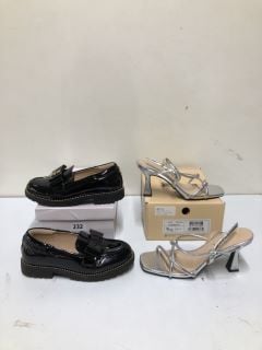 LITTLE DIVA BLACK SHOES - SIZE: 3 & RAVEL PATNA SILVER METALLIC HEEL SHOES - SIZE: 6