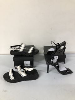 RAID LONDON IRIE WHITE SHOES - SIZE 5 & RAID LONDON COBIE BLACK SHOES - SIZE 4