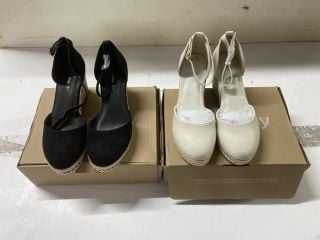 EVERYDAY WHITE SHOES - SIZE 6E & EVERYDAY BLACK SHOES - SIZE 6E