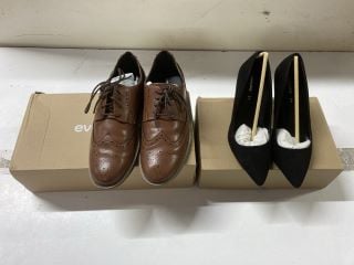 EVERYDAY BLACK SHOES - SIZE 6E & EVERYDAY BROWN SHOES - SIZE 7