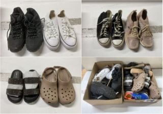 2 BOXES OF VARIOUS DESIGNER SHOES VARIOUS SIZES (UNPAIRED)