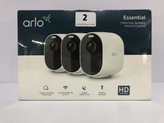 ARLO ESSENTIAL 3 WIRE-FREE SPOTLIGHT SECURITY CAMERA - RRP.£210 (SEALED)