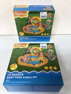 2 X BEST WAY 50" X 47" X 24" LIL BEEHIVE BABY POOL & BALL PIT