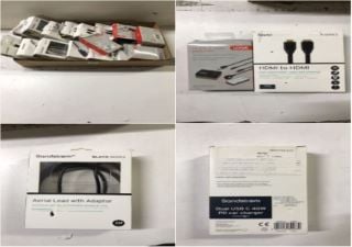 BOX OF VARIOUS CABLES INC. LOGIK HDMI 3-WAY SWITCH