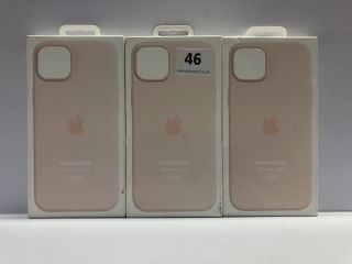 3 X APPLE IPHONE 15 PLUS SILICONE CASES (SEALED) - TOTAL RRP.£147