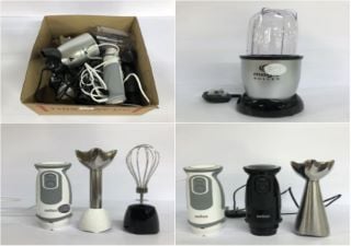 BOX OF SMALL KITCHEN APPLIANCES TO INC BRAUN HAND BLENDER