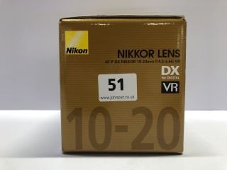 NIKON AF-P DX NIKKOR 10-20MM F/4.5G VR LEN - RRP.£309