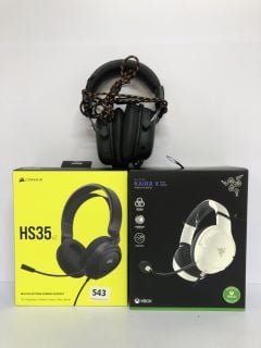 3 X HEADSETS TO INC CORSAIR HS35 GAMING HEADSET