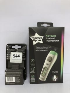 TOMMEE TIPPEE NO TOUCH FOREHEAD THERMOMETER WITH TOMMEE TIPPEE DIGITAL EAR THERMOMETER HYGIENE COVERS