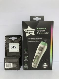 TOMMEE TIPPEE NO TOUCH FOREHEAD THERMOMETER WITH TOMMEE TIPPEE DIGITAL EAR THERMOMETER HYGIENE COVERS