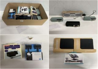 BOX OF ITEMS TO INC SBS STEADY STAND UNIVERSAL FOR TABLETS