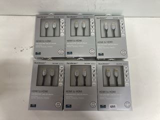 6 X SANDSTROM BLACK SERIES HDMI TO HDMI CABLES