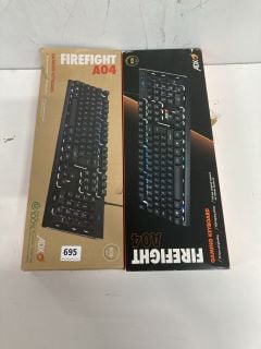 2 X KEYBOARDS TO INC ADX FIREFIGHT A04 GAMING KEYBOARD