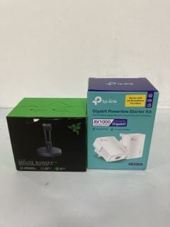 BOX OF ITEMS TO INC RAZER MOUSE BUNGEE V3 MOUSE CORD MANAGEMENT SYSTEM