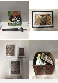 BOX OF ITEMS INC TOY SWORD