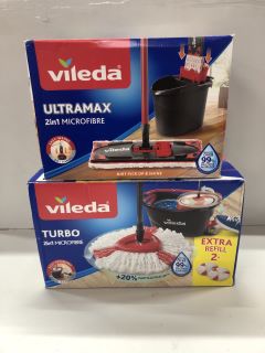 2 X VILEDA ITEMS INC 2 IN 1 MICROFIBRE