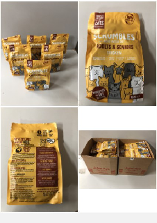 2 X BOXES OF ITEMS INC SCRUMBLES COMPLETE DRY FOOD FOR CATS ALL LIFESTAGES (BBE NOV 2024)